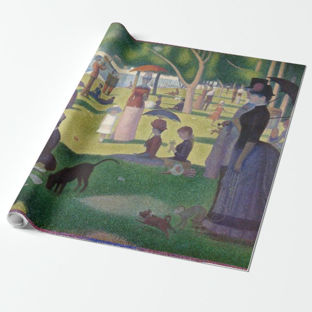 Söndag om La Grande Jatte Seurat Painting Presentpapper (Utrullad)