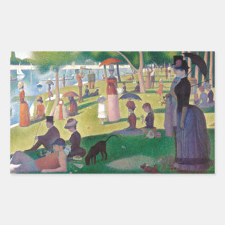 Söndag om La Grande Jatte Seurat Painting Rektangulärt Klistermärke