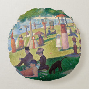 Söndag om La Grande Jatte Seurat Painting Rund Kudde