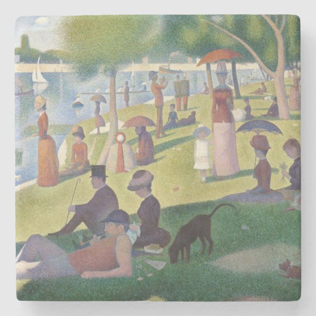 Söndag om La Grande Jatte Seurat Painting Stenunderlägg (Framsidan)