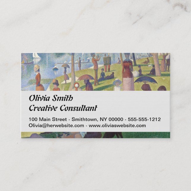Söndag om La Grande Jatte Seurat Painting Visitkort (Framsida)
