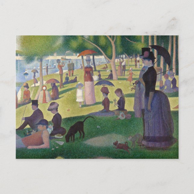 Söndag om La Grande Jatte Seurat Painting Vykort (Framsida)