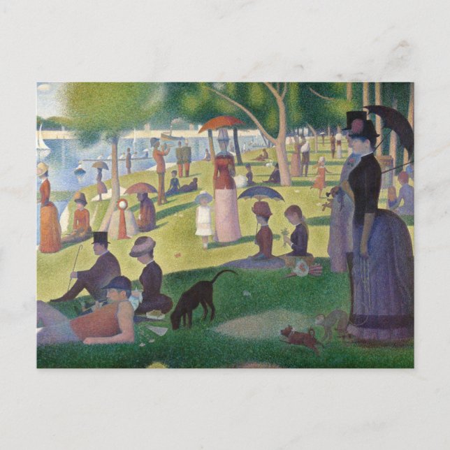 Söndag på La Grande Jatte av Seurat vykort (Framsida)