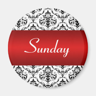 Söndag Red - Damask Magnet