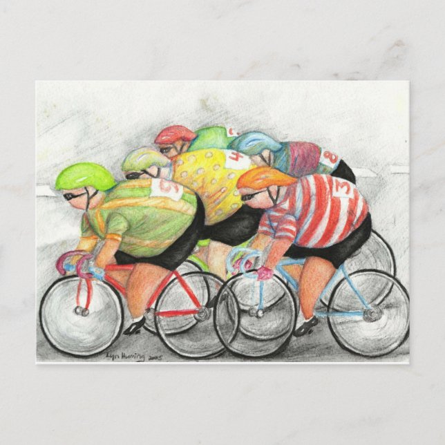 Söndag Ride Postcard, av Lyn Hurring Vykort (Framsida)