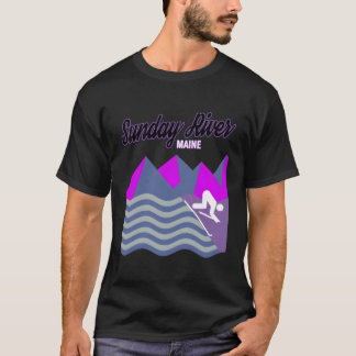 Söndag River Maine New England Usa Ski Snowboard W T Shirt