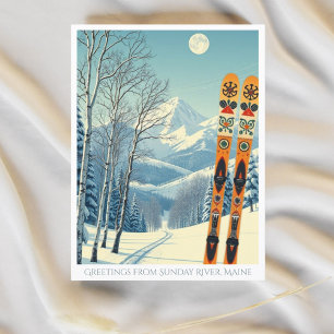 Söndag River Maine-skidorten Postcard Vykort