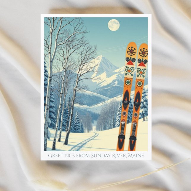 Söndag River Maine-skidorten Postcard Vykort (Skapare uppladdad)