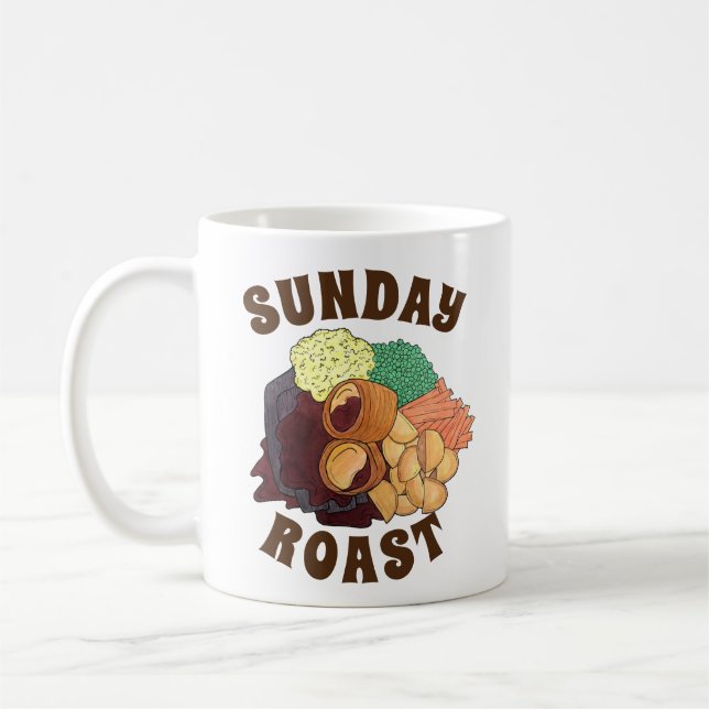 Söndag Roast Middag British UK Food Kött Potatis Kaffemugg (Vänster)