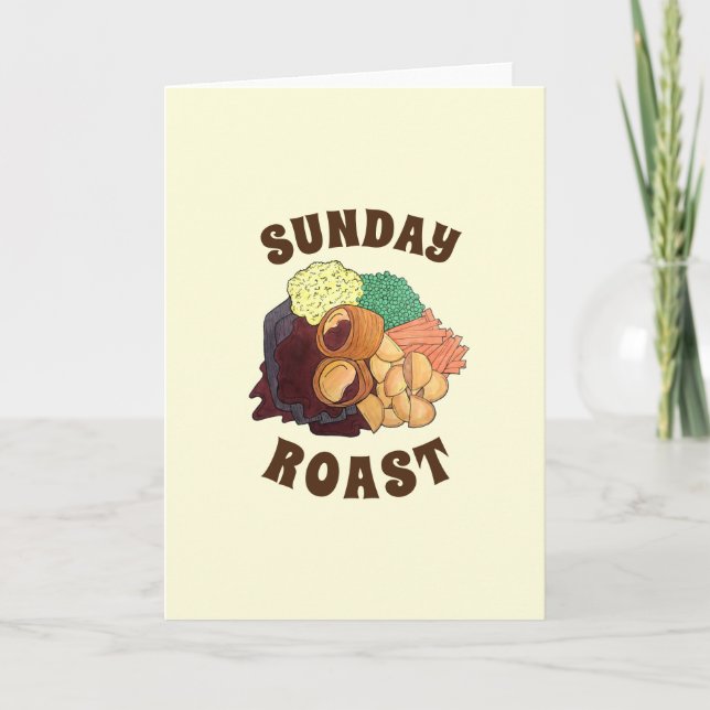 Söndag Roast Middag British UK Food Kött Potatis Kort (Framsida)