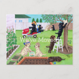 Söndag Roligt Labradors Painting Ny adress Meddelande Vykort
