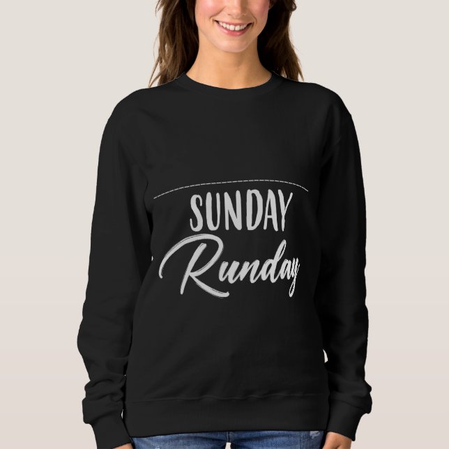 Söndag Runday Running Humor T Shirt (Framsida)