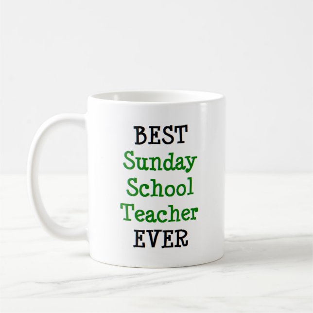 söndag skolelärare, bäst kaffemugg (Vänster)