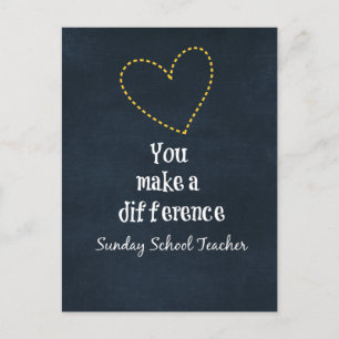 Söndag skollärare vykort