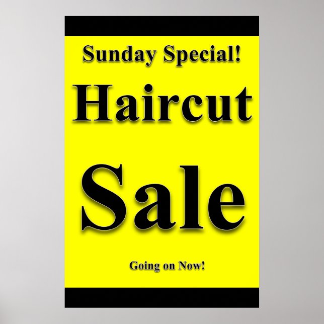 Söndag Speciell Haircut Sale Beauty Salon Poster (Framsidan)
