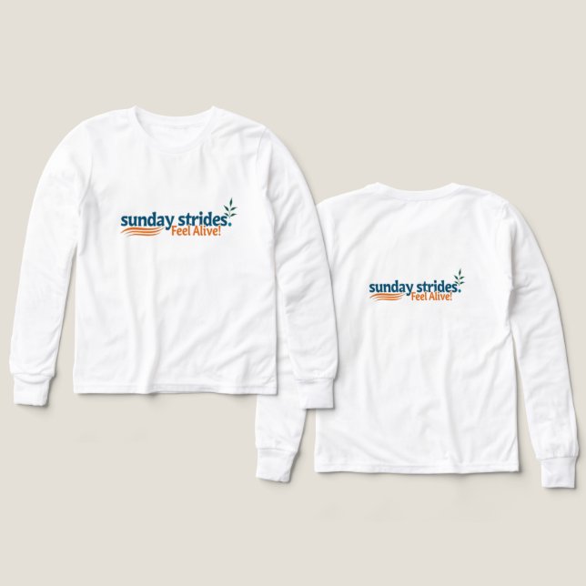 Söndag Strides Feel Alive - Energizing Helg Walk T Shirt (Design framsida och baksida)