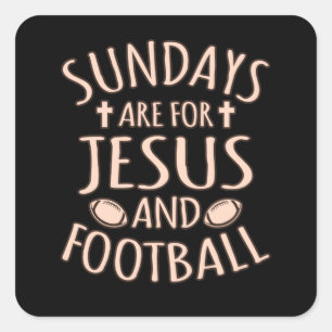 Söndag till Jesus och fotbollsspelarnas tränings Fyrkantigt Klistermärke