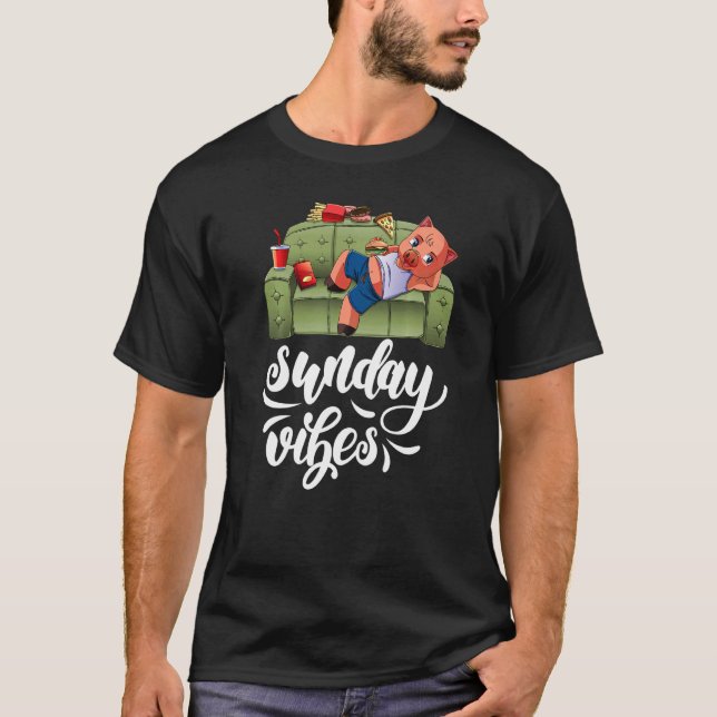 Söndag Vibes Sömnig Women Lazy Head Piggy Kärlek 1 T Shirt (Framsida)