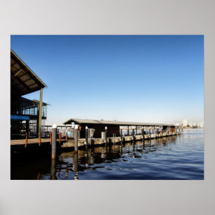 Söndag vid småbåtshamnen Perth, Australien Poster