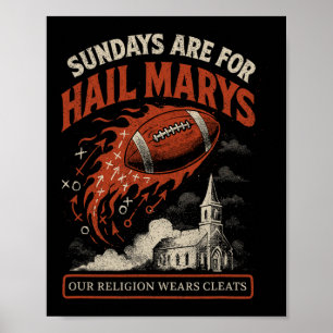 Söndagar är för Ave Maria rolig fotbollsmatchdag Poster
