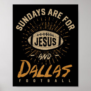 Söndagar är för Jesus och Dallas-fotboll Texas Ho Poster