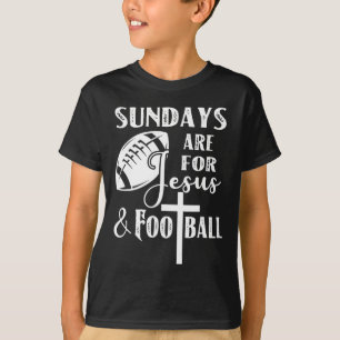 Sondagar är för Jesus och fotboll Roligt kristen T Shirt