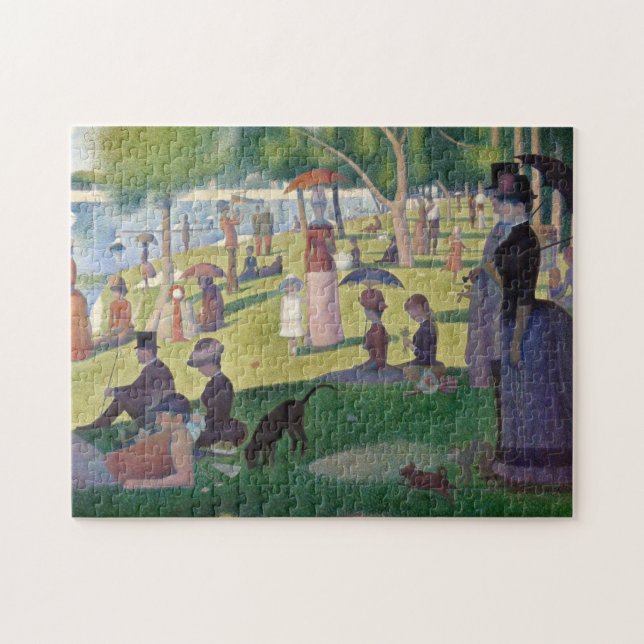 Söndageftermiddag på ön av La stora Jatte Pussel (Horisontell)