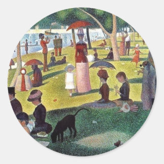 SöndageftermiddagLa stora Jatte - Georges Seuratt Runt Klistermärke