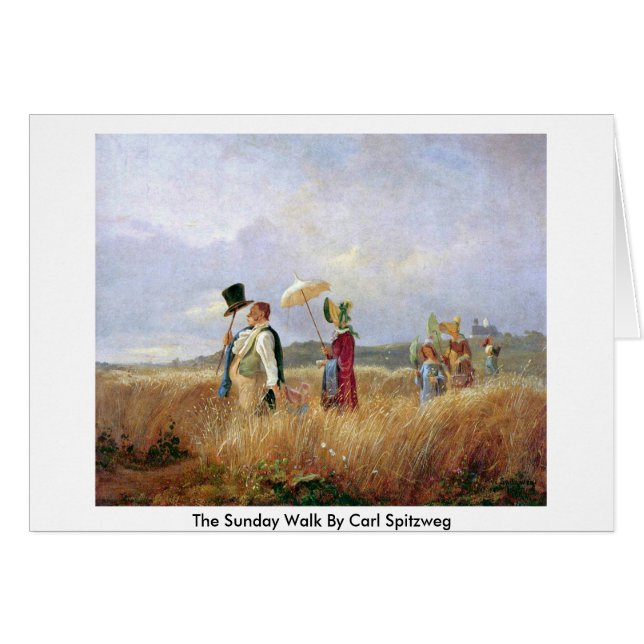 Söndagen går vid Carl Spitzweg Hälsningskort (Framsidan Horizontal)
