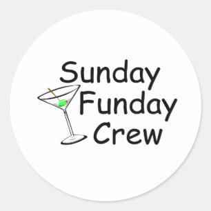 SöndagFunday besättning Martini Runt Klistermärke