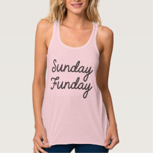 SöndagFunday flowy kvinna tank Linne Med Racerback