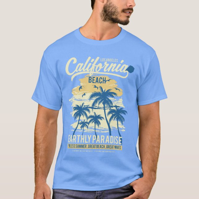 Söndaglig Paradise California Beach T Shirt (Framsida)