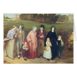 Söndagmorgon - gå från kyrkan, 1846 hälsningskort