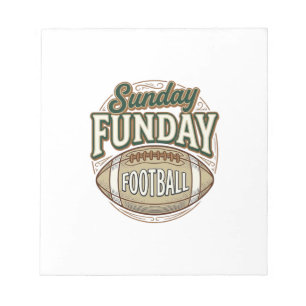 Söndags Funday Fotboll Vintage T-Shirt Design_1 Anteckningsblock