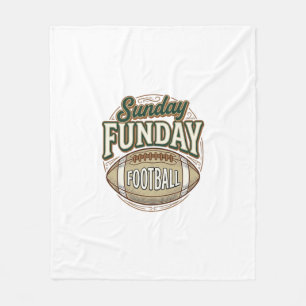 Söndags Funday Fotboll Vintage T-Shirt Design_1 Fleecefilt