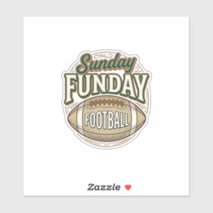 Söndags Funday Fotboll Vintage T-Shirt Design_1 Klistermärken
