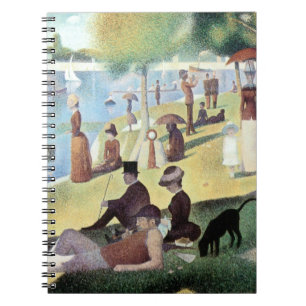 Söndagseftermiddag på ön La Grande Jatte av Seurat Anteckningsbok Med Spiral