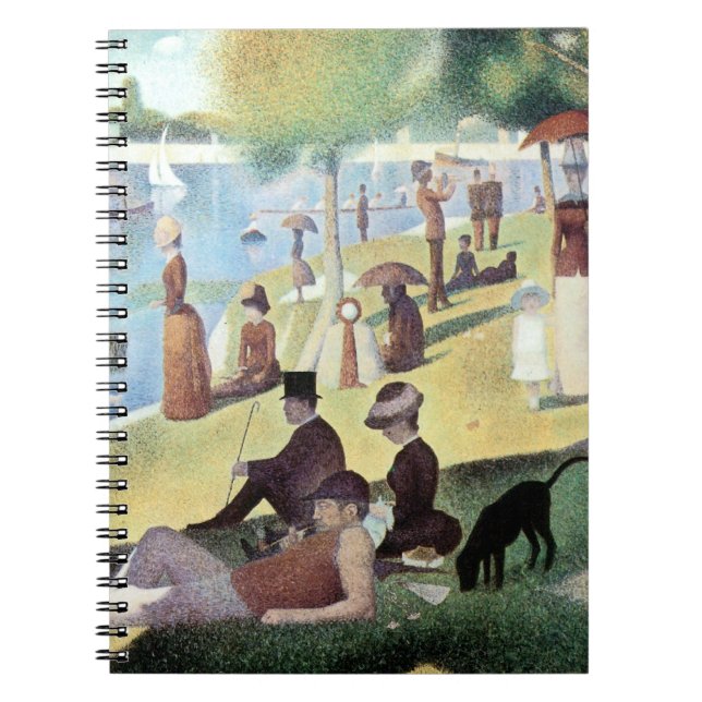 Söndagseftermiddag på ön La Grande Jatte av Seurat Anteckningsbok Med Spiral (Framsidan)