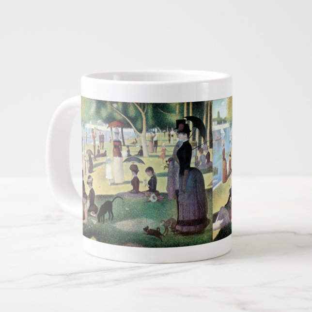 Söndagseftermiddag på ön La Grande Jatte av Seurat Jumbo Mugg (Framsida vänster)