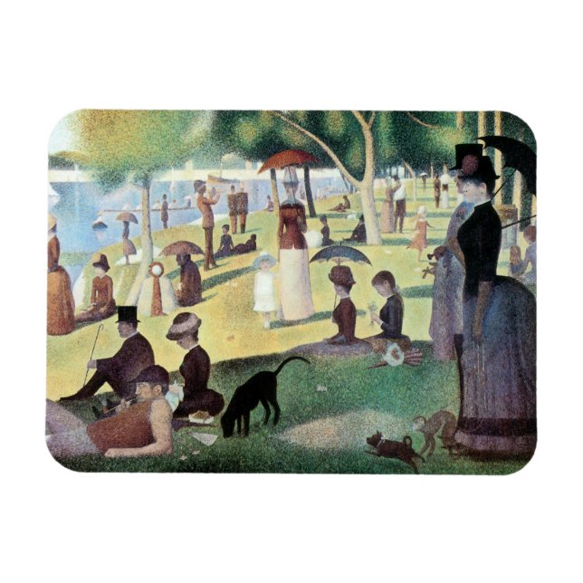 Söndagseftermiddag på ön La Grande Jatte av Seurat Magnet (Horisontell)