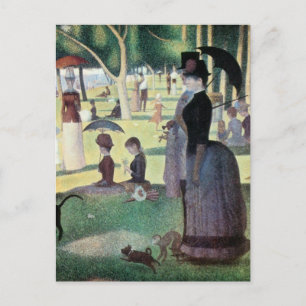 Söndagseftermiddag på ön La Grande Jatte av Seurat Vykort