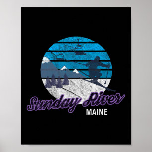 Söndagsfloden Newry Maine New England Usa Skida Sn Poster