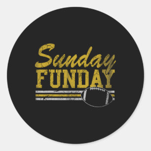 Söndagsfunday Fotbollsfan män kvinnor barn Runt Klistermärke