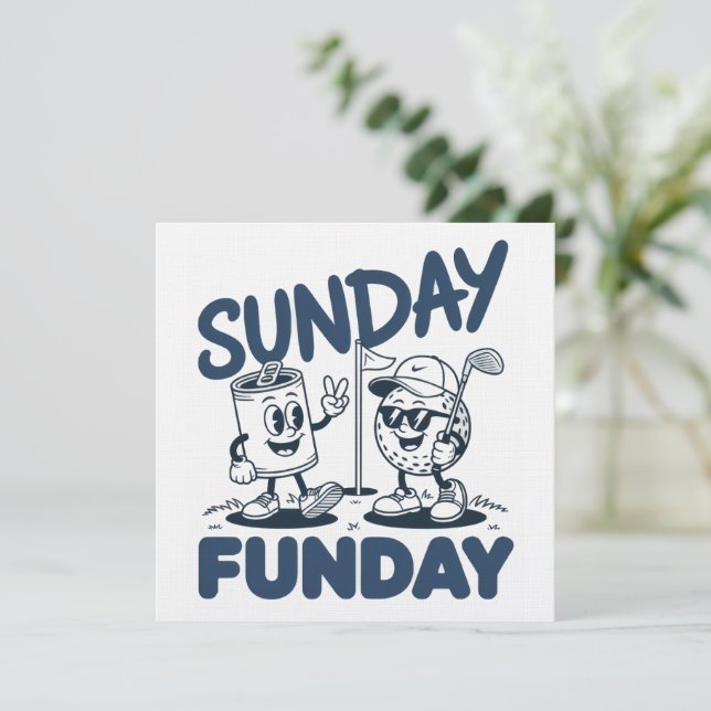 Söndagsgolf Rolig Golf Golfare Retro Inbjudningar (Stående Fram)