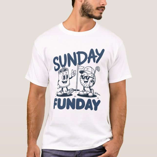 Söndagsgolf Roligt Golfande Golfare Retro T Shirt (Framsida)