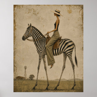 Söndagspromenad på en zebra poster