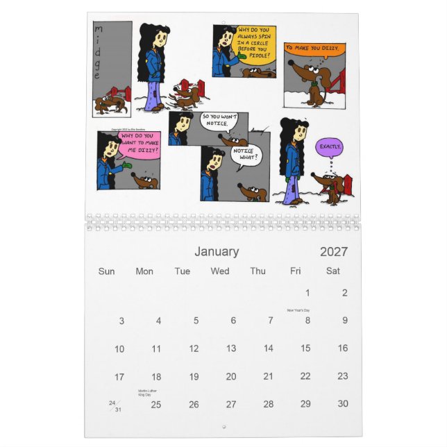 Söndagtecknad för Midge 2013 "kalender Kalender (Jan 2027)