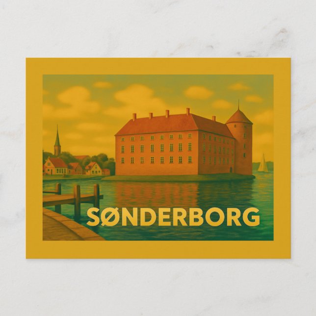 Sønderborg Danmark Slott Vykort (Framsida)