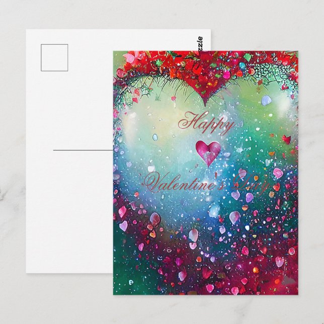 Sönderbruten hjärtans valentin vykort (Fram/baksida)