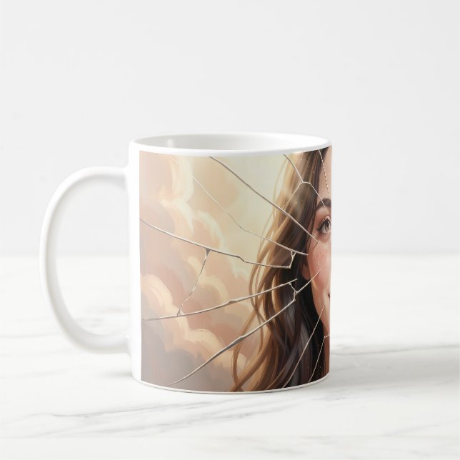 Sönderbruten i ljus Empowerment Affisch Kaffemugg (Vänster)